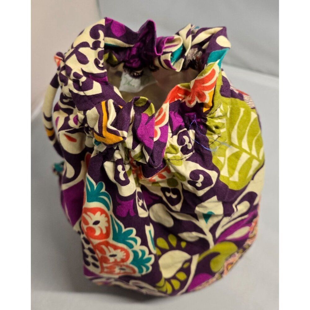 Floral Drawstring Bag With Waterproof Lining cosmetic bag curler bag accessories - Picture 3 of 7